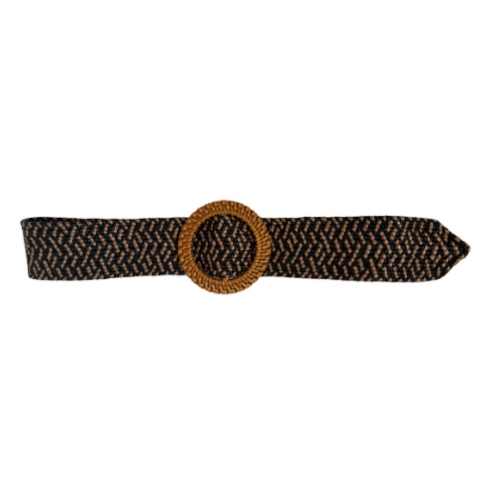 Anthropologie Black and Tan Woven Belt